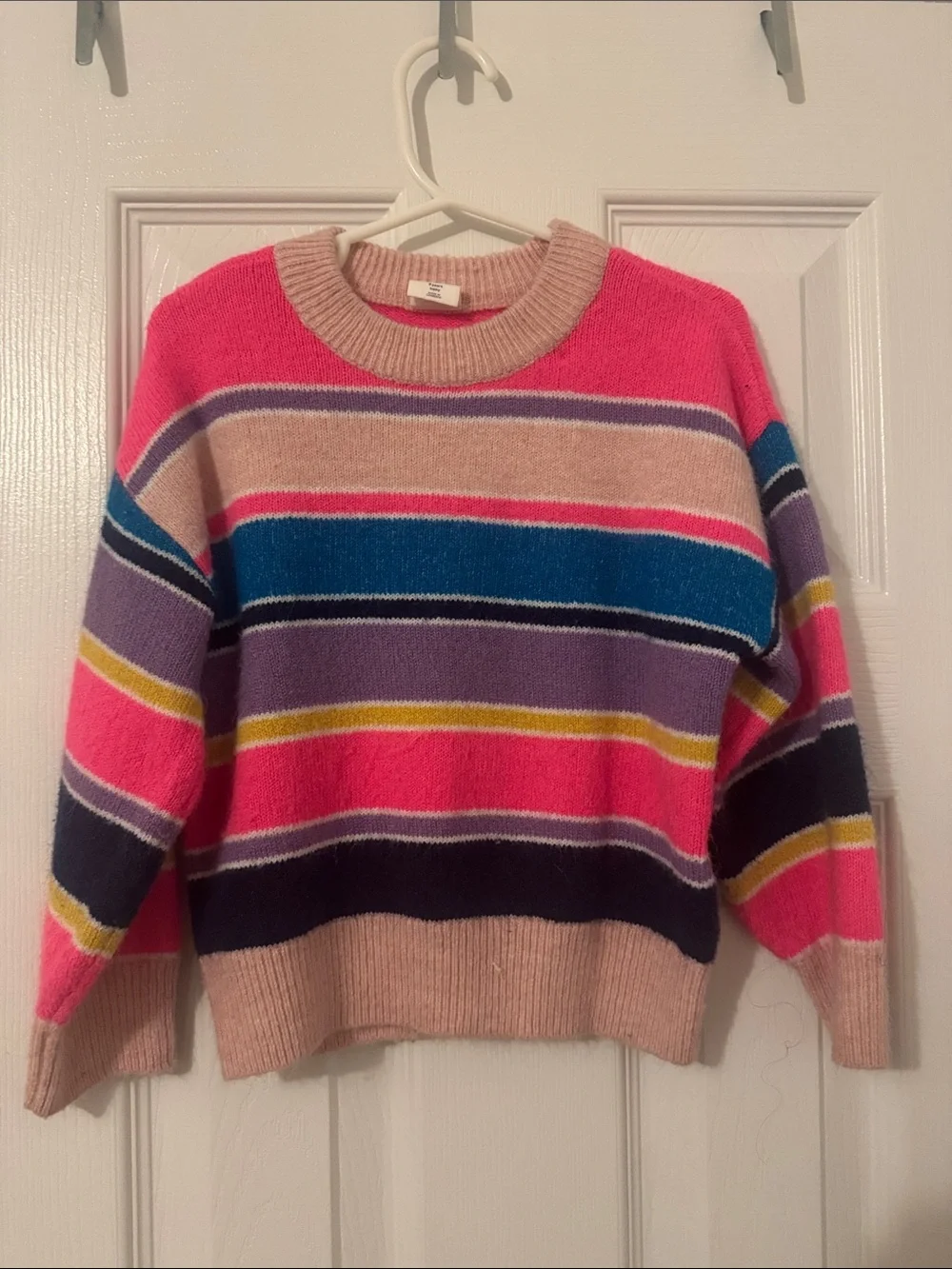 Baby GAP Pink Multicolor Striped Crewneck Sweater 3T
